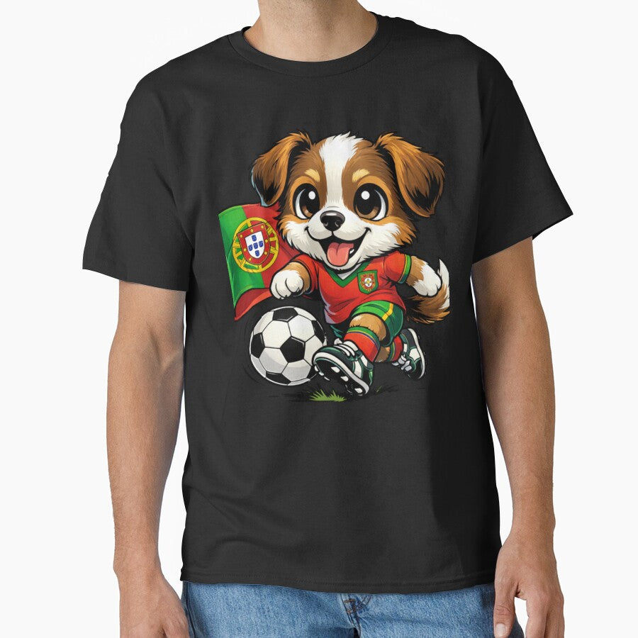 Cute Dog Portugal Soccer Fan Football Player by Tsugraf Designs