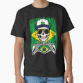 Brazil Football Skeleton - Brazilian Pride & Soccer Art Tee by Colorful Designs