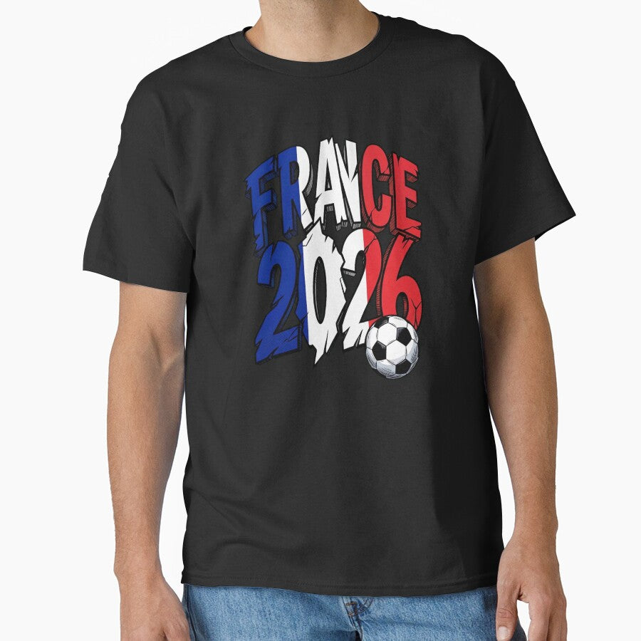 France 2026 Soccer Fan French Flag Colors Football Supporter by Vermanartist