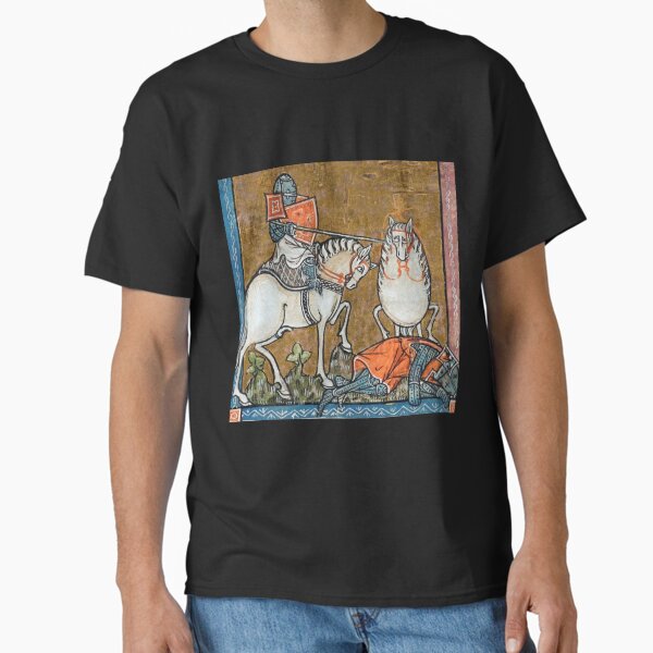 "The Fat Horse, on its Rider" medieval painting 11th century AD Classic T-Shirt Hoodie, Sweatshirt | PureTeeCo.com (Image 2)