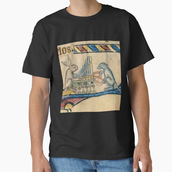 "The Pianist and the Workman", medieval painting, 11th century AD Classic T-Shirt Hoodie, Sweatshirt (Image 2)