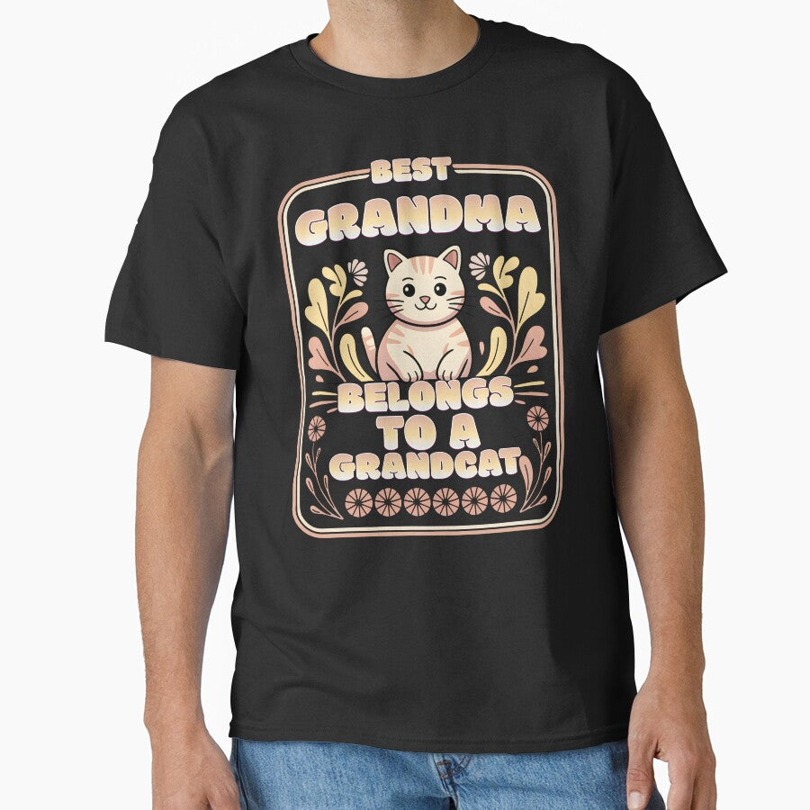 Best Grandma Belongs To A Grandcat Classic T-Shirt Hoodie, Sweatshirt | PureTeeCo.com