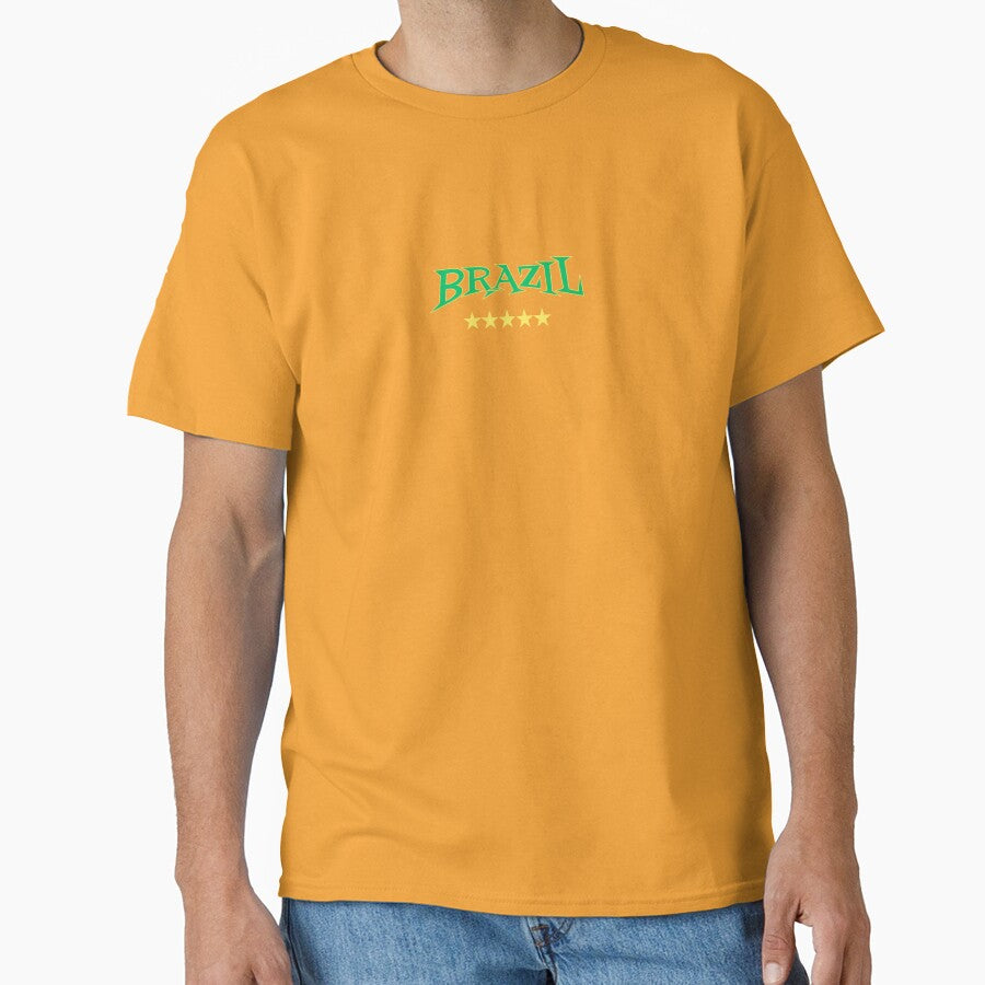 Brazil Football Gold Stars Vintage Jersey by KAWAII STUDIO NB