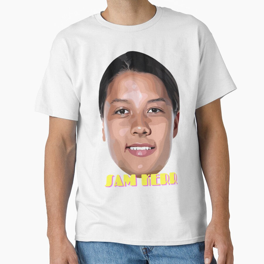 Sam Kerr Big Head Chelsea Classicc T-Shirt and Stiker by bartink.co