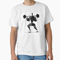Bold Geometric Powerlifter Squat | Black and White Gym Art by TypoArtPrints