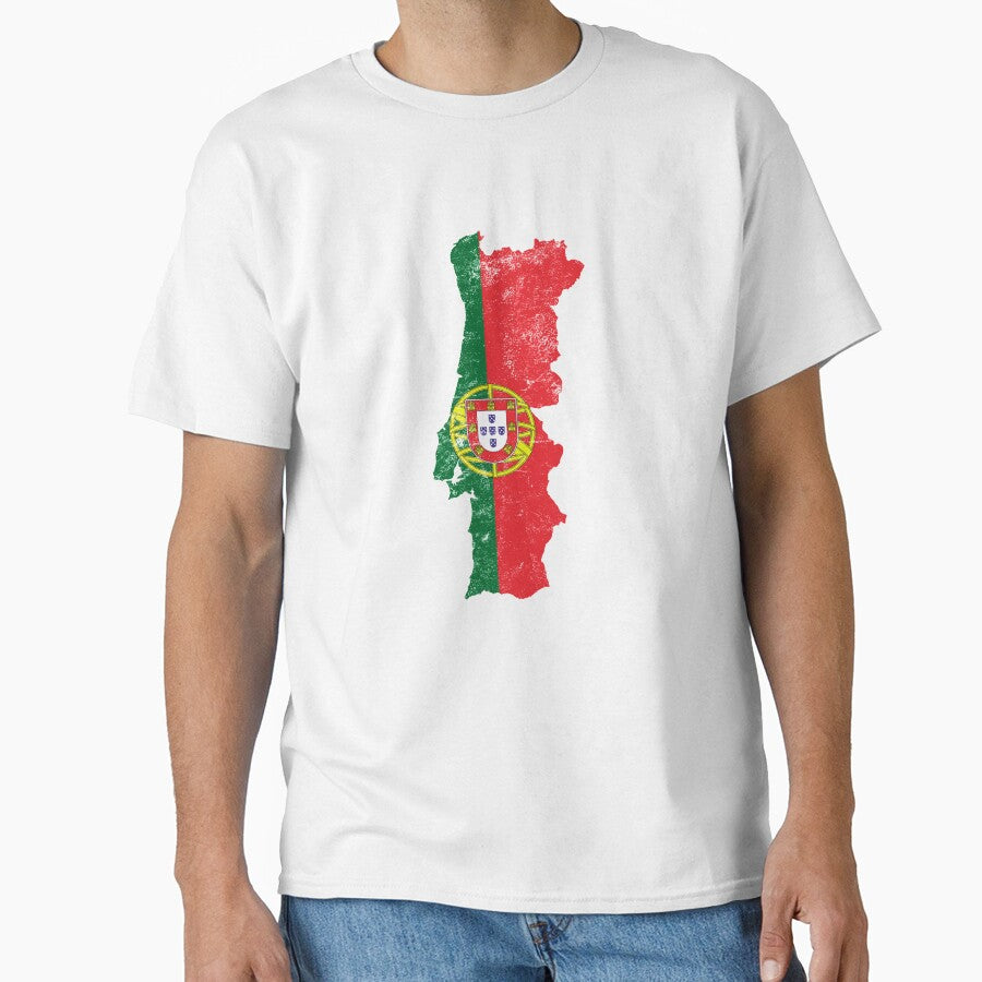 Portugal Flag Map tshirt distressed vintage by farhanhafeez