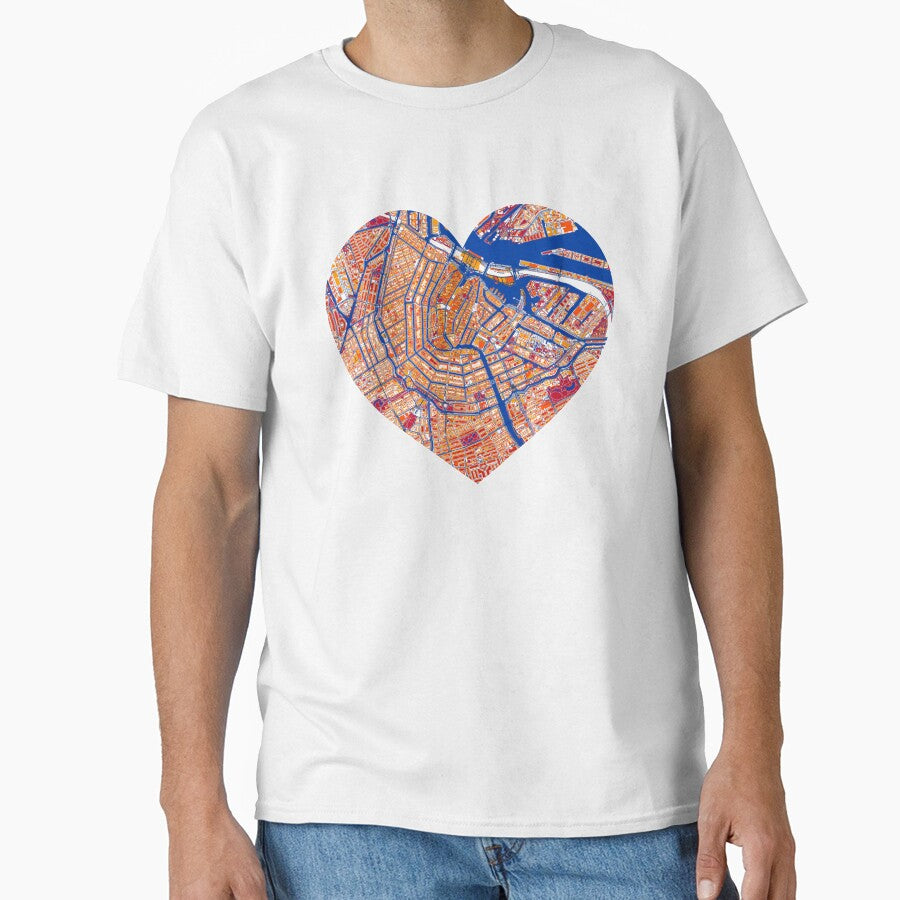 Amsterdam Oranje Heart Map light – Dutch Football City Art by BottleGnome