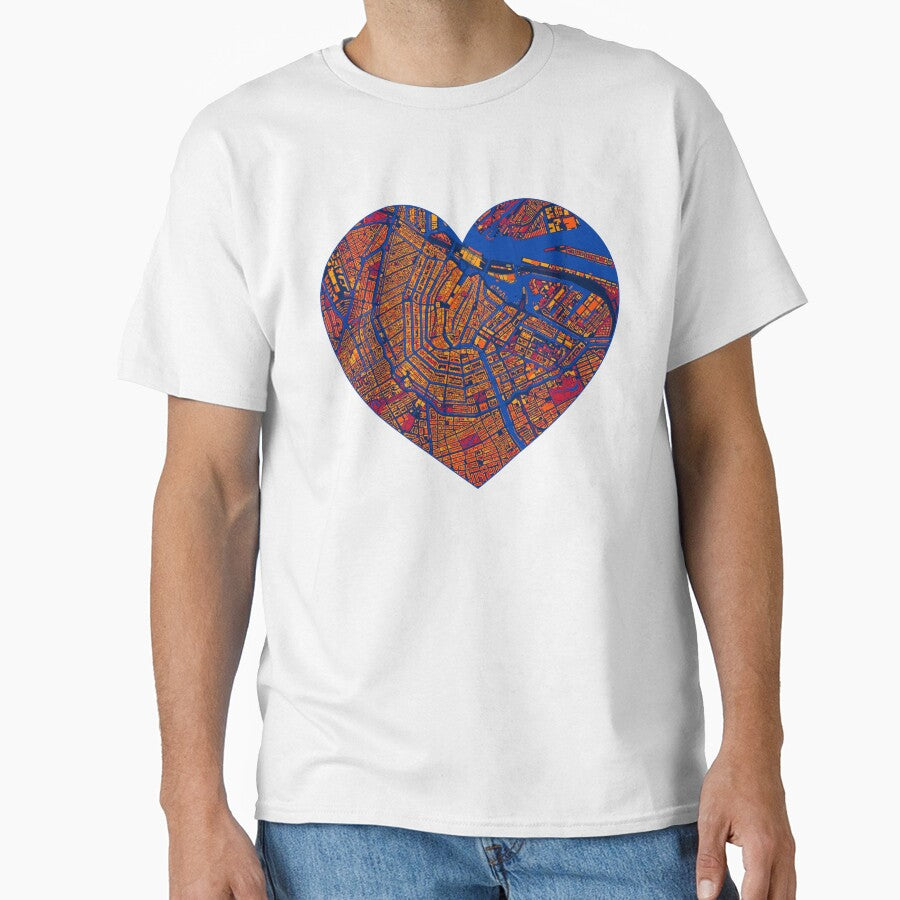 Amsterdam Oranje Heart Map – Dutch Football City Art by BottleGnome
