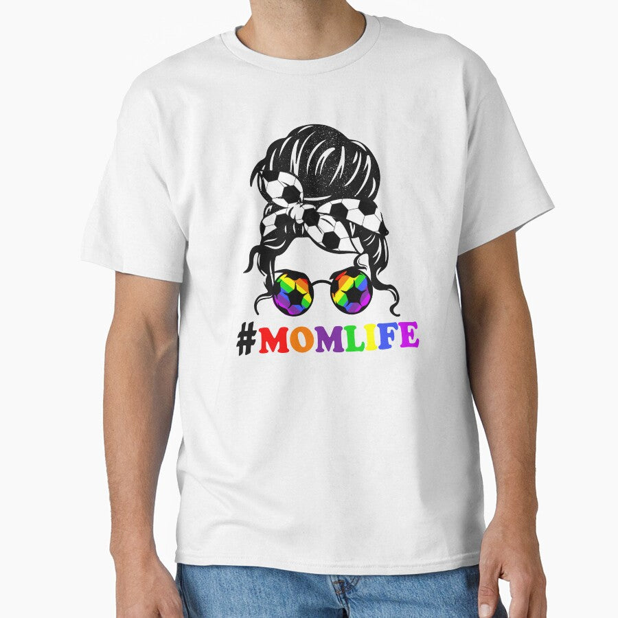 Mom Life Soccer Lover Mothers Day Messy Bun design by 26funy