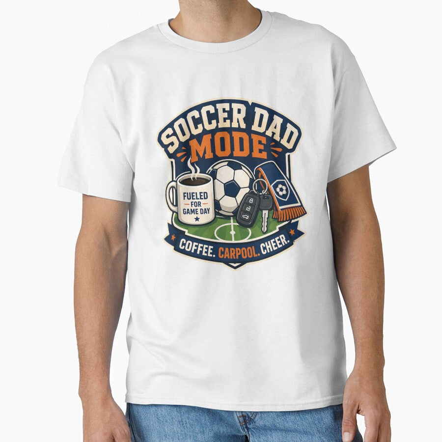 Soccer Dad Mode Coffee Carpool Cheer Game Day Design by Concrete Coffee Studio