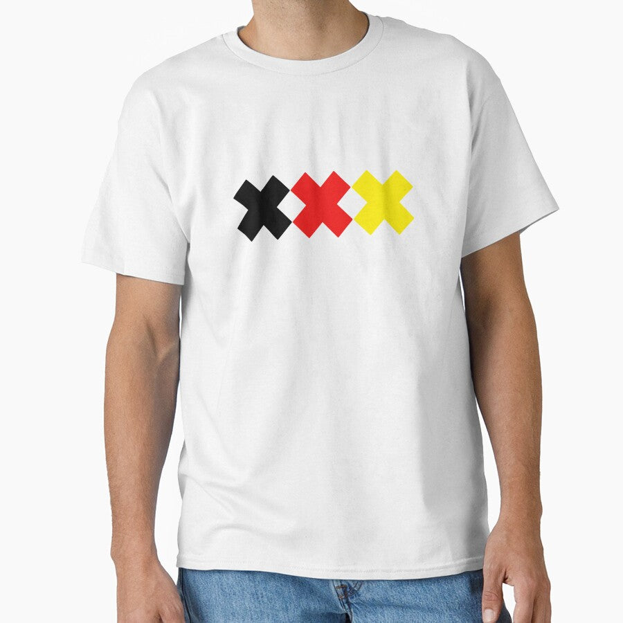 XXX Black Red Gold Crosses Soccer Fan Motif by Paulina Vanlife