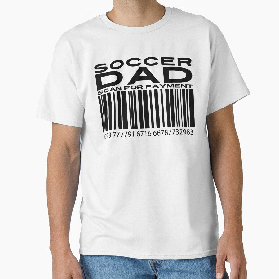 Soccer Dad Scan For Payment | Soccer Dad | Soccer Support | Soccer Family | Barcode (White Lettering Available) by Wavecrest Wearables