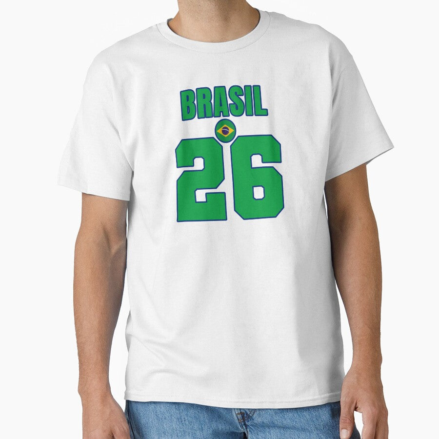 Brazil 26 Football Shirt Style Design – Brazil National Team Apparel by The Hairy Melon