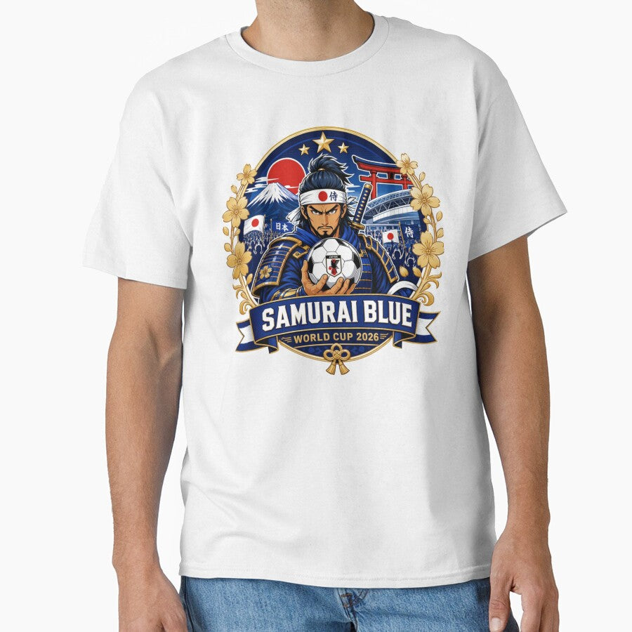 Samurai Blue Football Fan Crest by Retro Arabica
