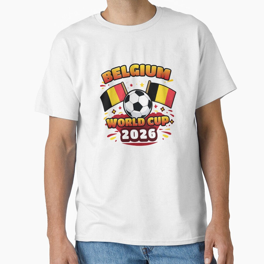 Belgium World Cup 2026 Shield  Minimal Football T-Shirt Design by Ramkumar2025