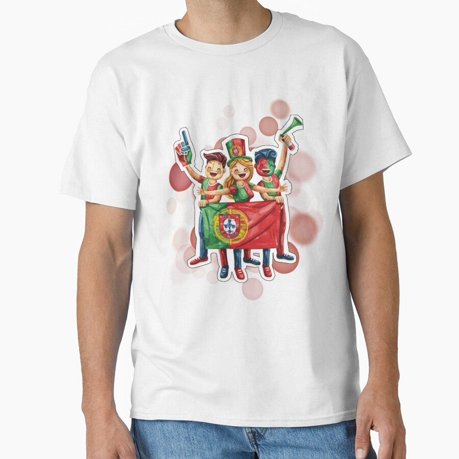 Portugal Football Fans Holding Portuguese Flag Supporter Design by iamKRUK