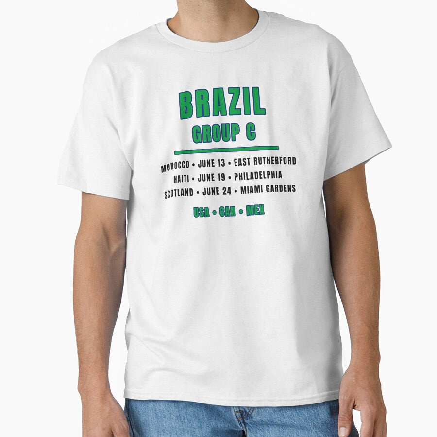 Brazil Football Fixtures T-Shirt – Group C Schedule Shirt by The Hairy Melon
