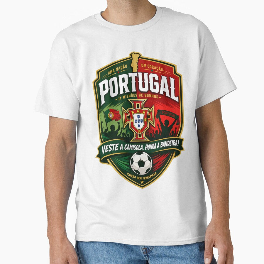 Portugal Football Fans Emblem — Green & Red Vector Badge Design by Jandedan
