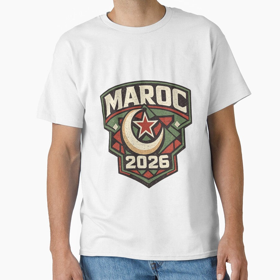 Morocco 2026 Retro Vintage Football Fan T-Shirt by ArthUpscale