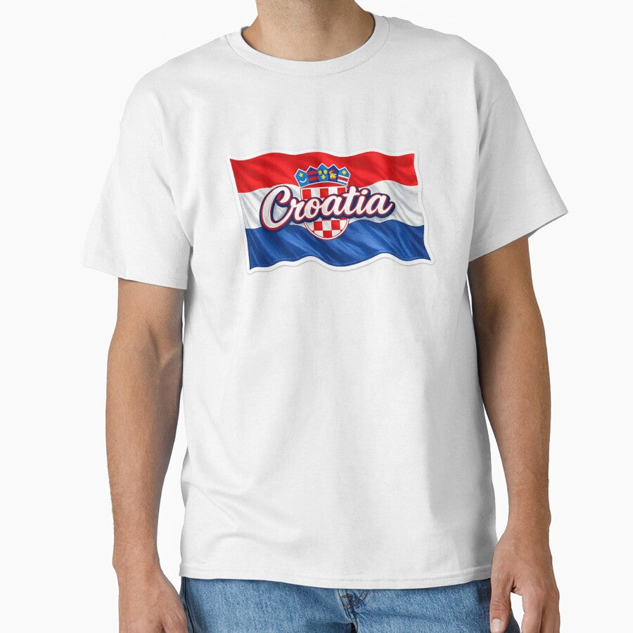 Croatia Waving Flag Typography – Croatian National Pride Design by GarnerSupplyCo