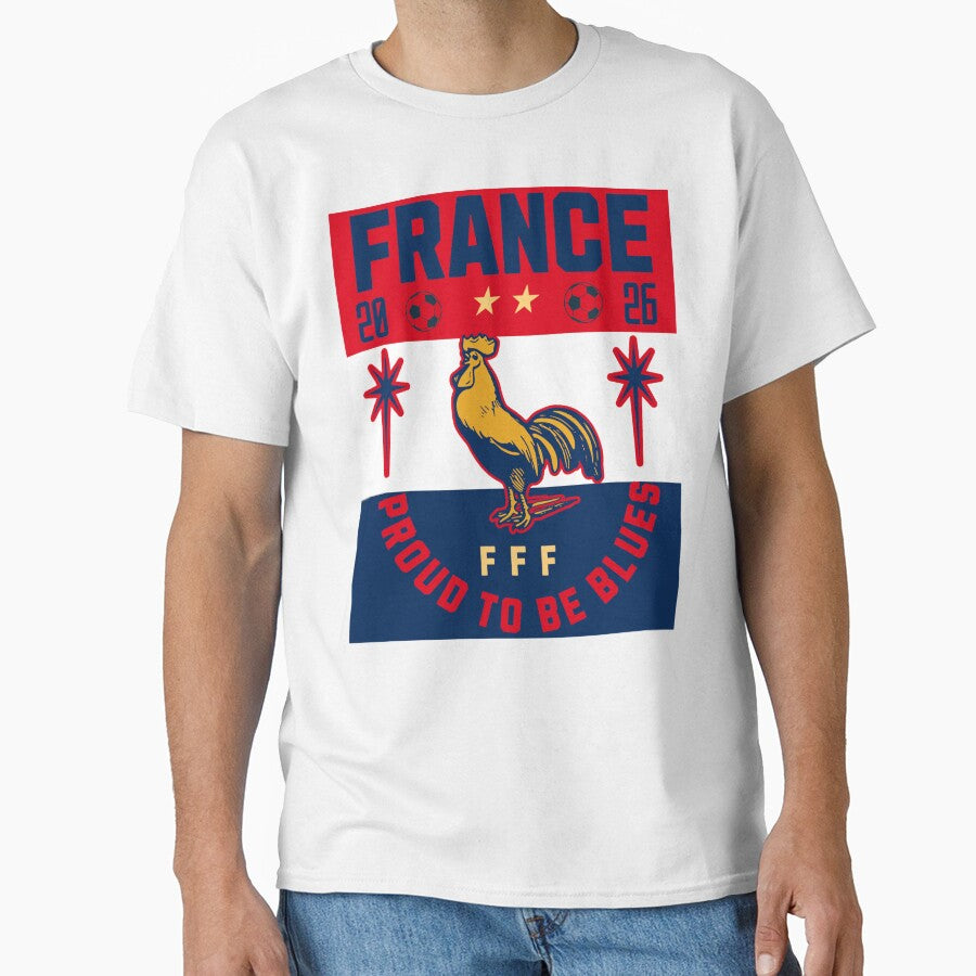 France Football 2026 Vintage Rooster Soccer Fan Design by Abaseen