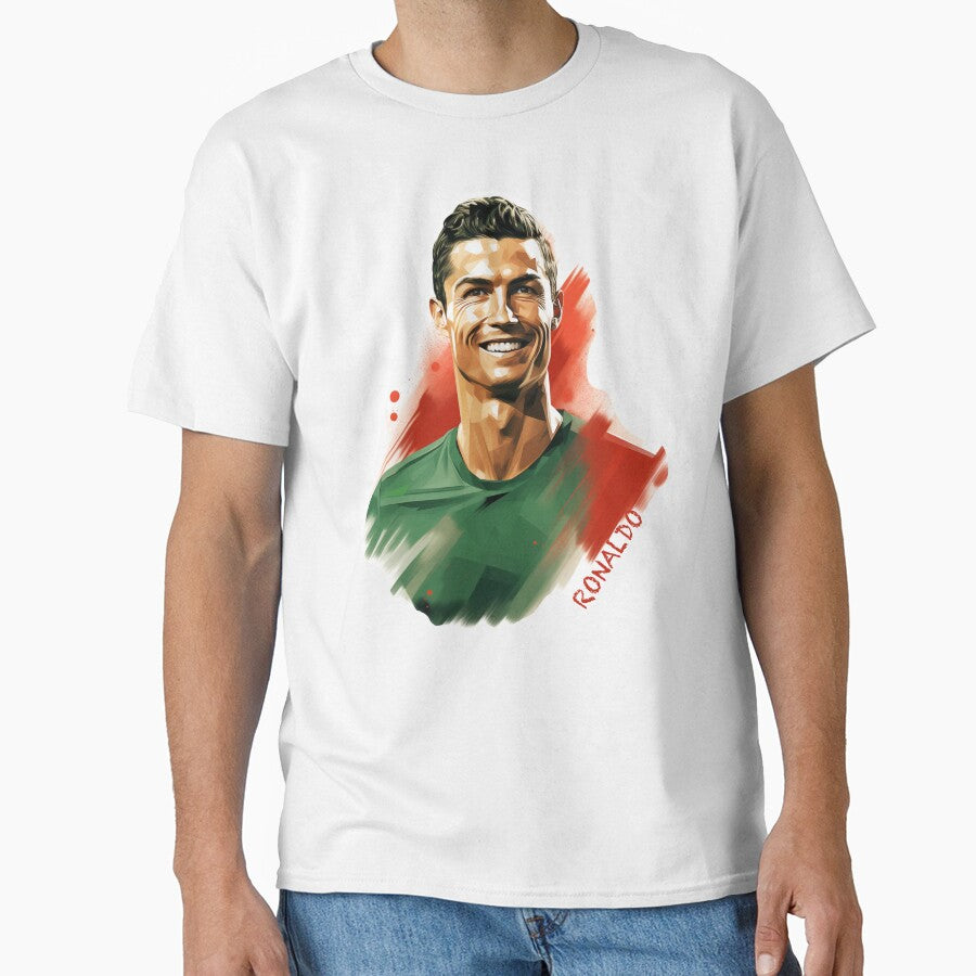 Portrait Smiling soccer player Cristiano Ronaldo by Carinaprint