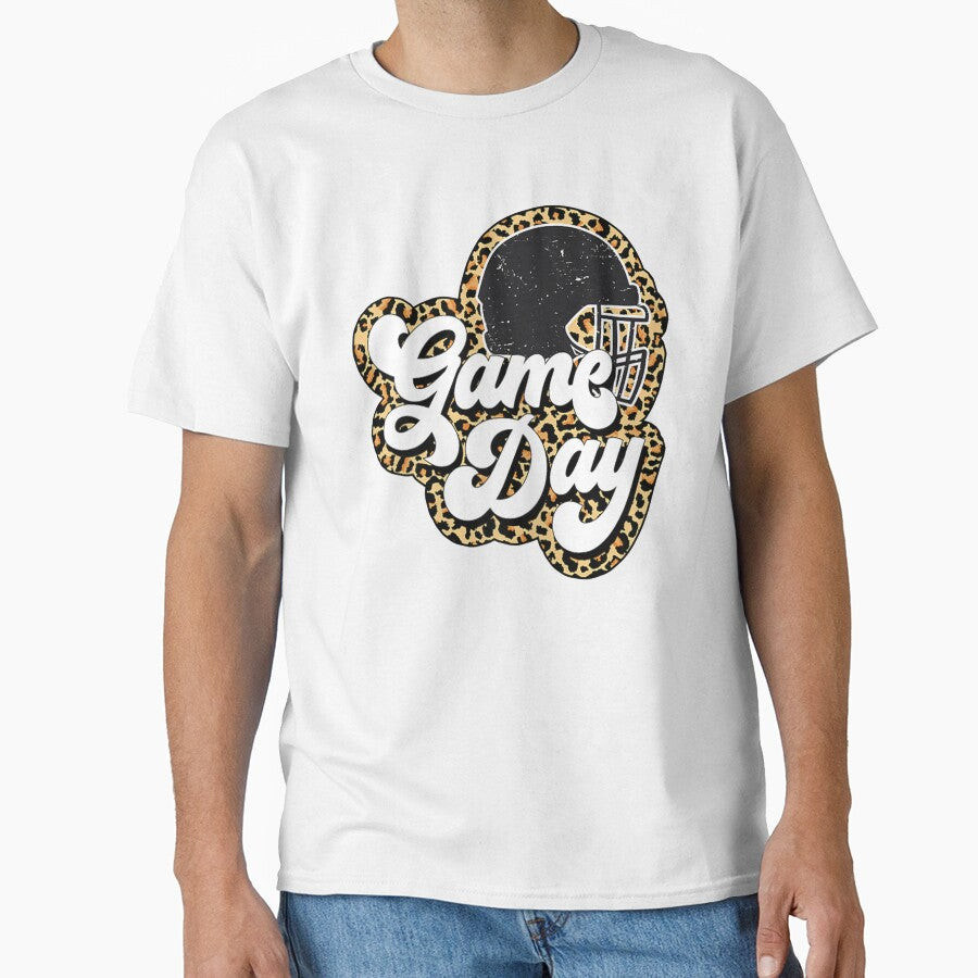 Football Game Day Leopard Helmet Ball Sport Player Mom by FelixRiojas