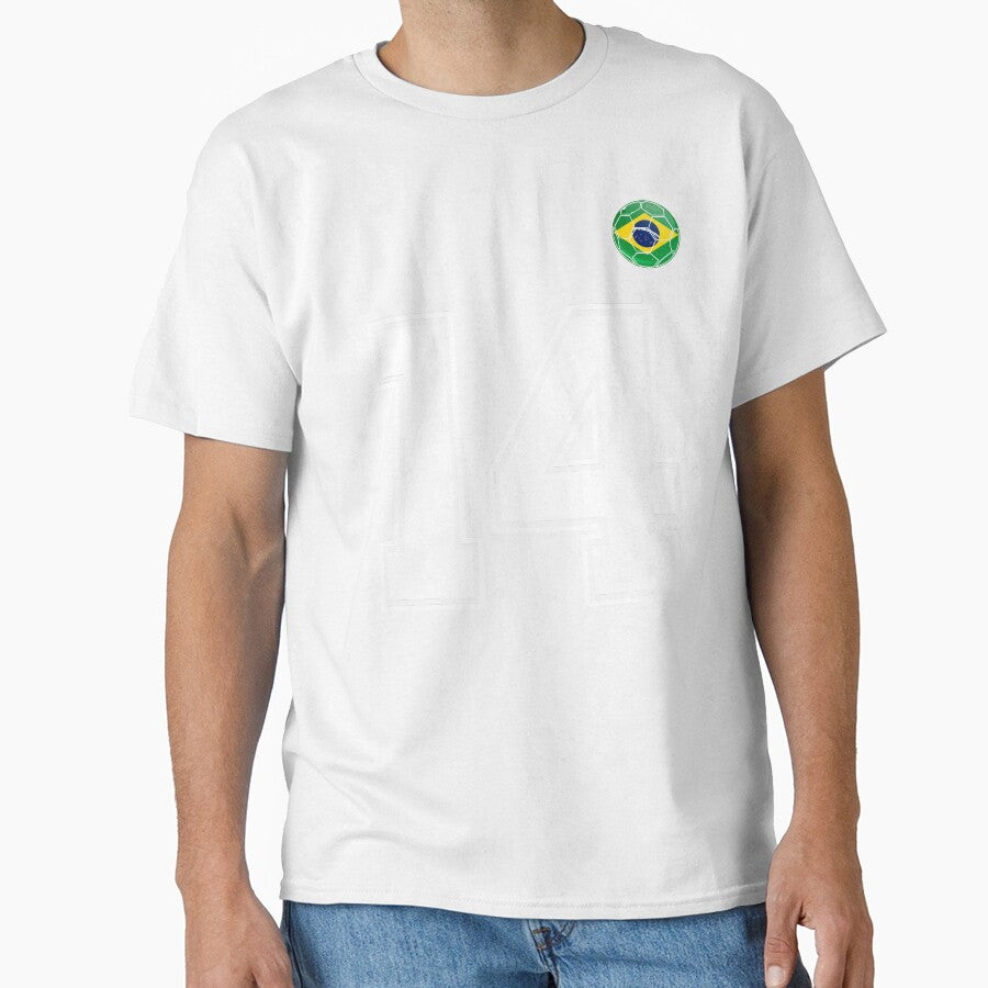 Number 14 Brazil Futbol Football Brazilian soccer Flag Jersey by RoyesButler