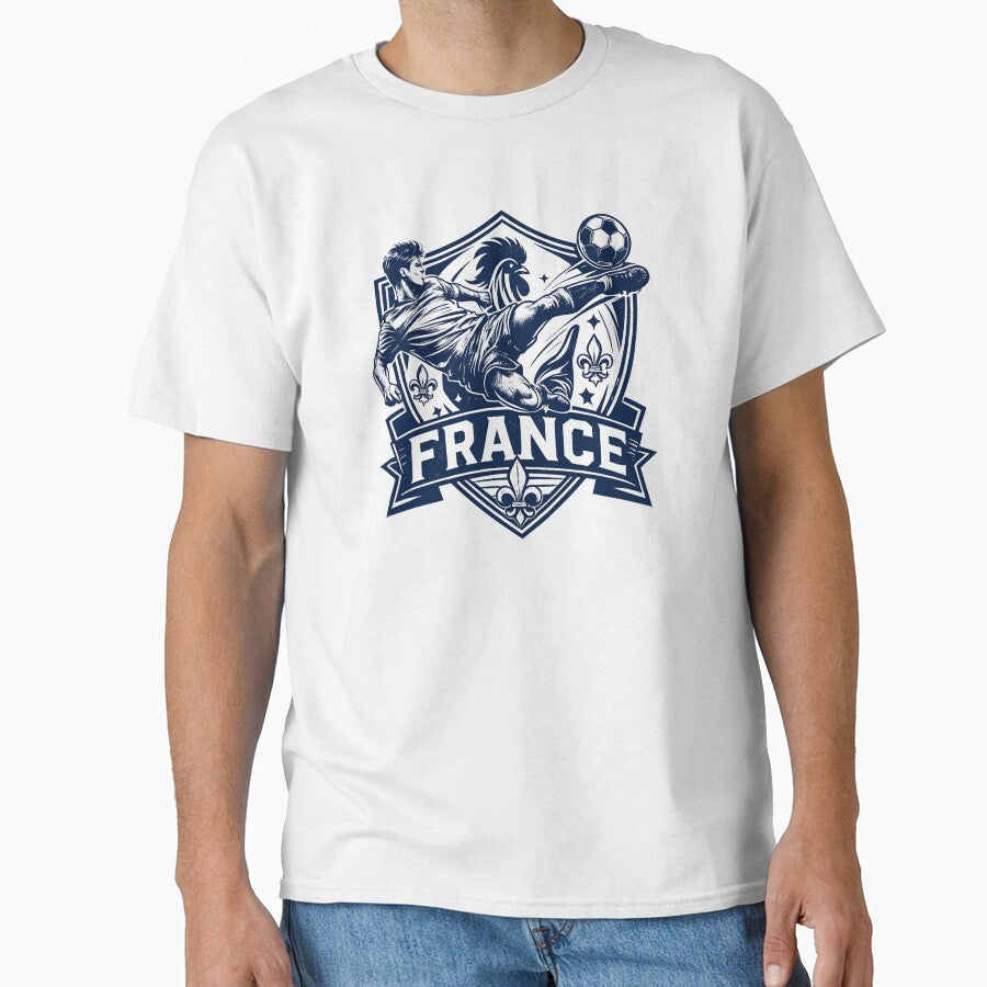 France Soccer Rooster Crest Shirt, Vintage French Football Graphic Tee, Distressed France Pride Design, Soccer Fan Gift by JonelCrafts
