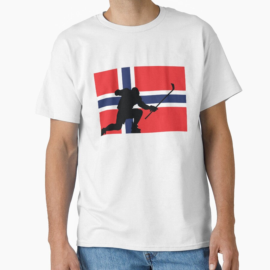 Norway Ice Hockey Silhouette Celebration by CanvasTee