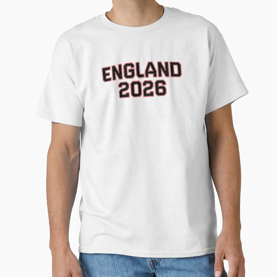 England 2026 World Cup (Black with White & Red Outline) by STUDIO-72