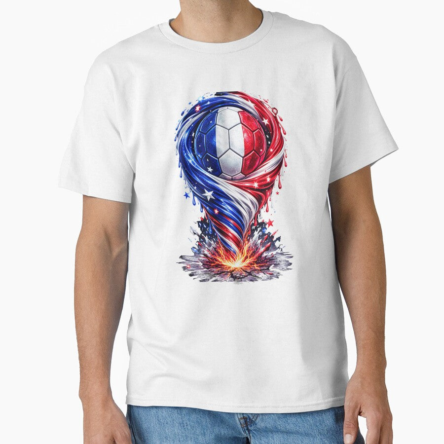 France Football Tornado: French Flag Tricolore Vortex Art by FunToTheFullest