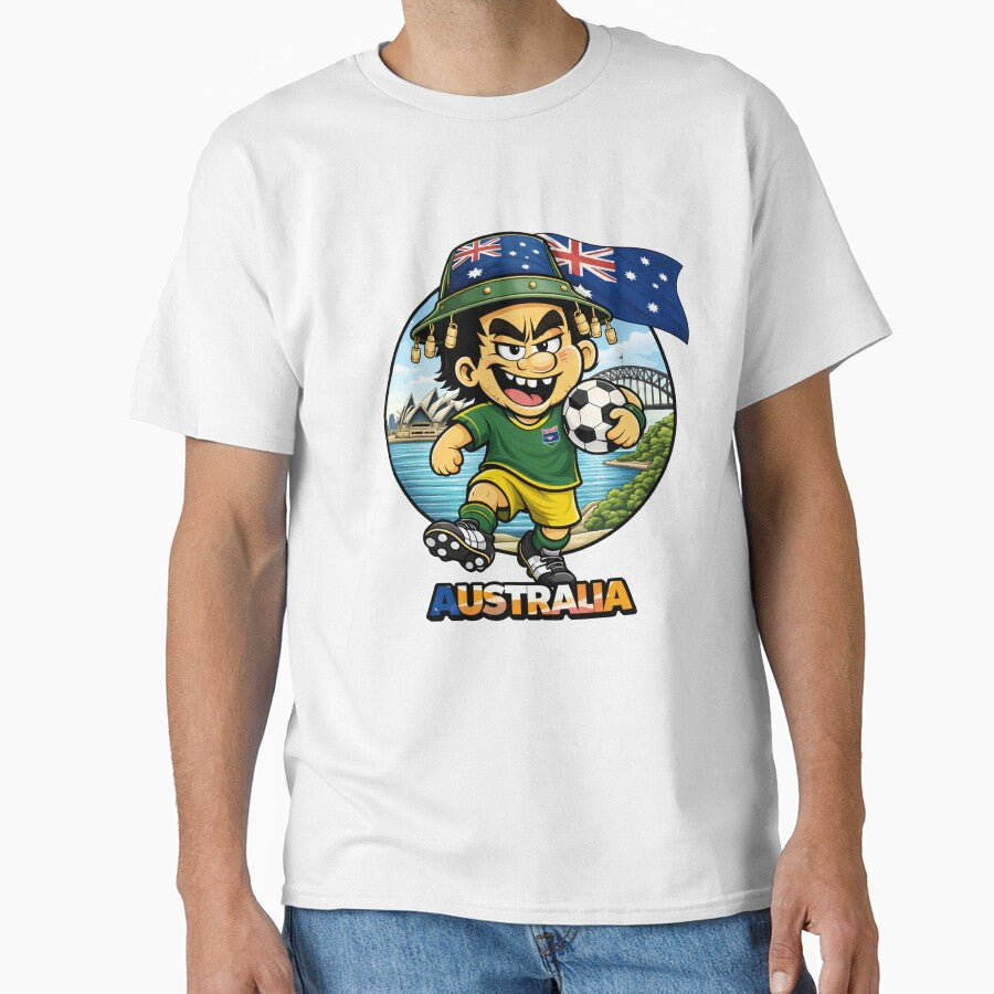 Australia Soccer Fan Cartoon Shirt by theKcodeHQ