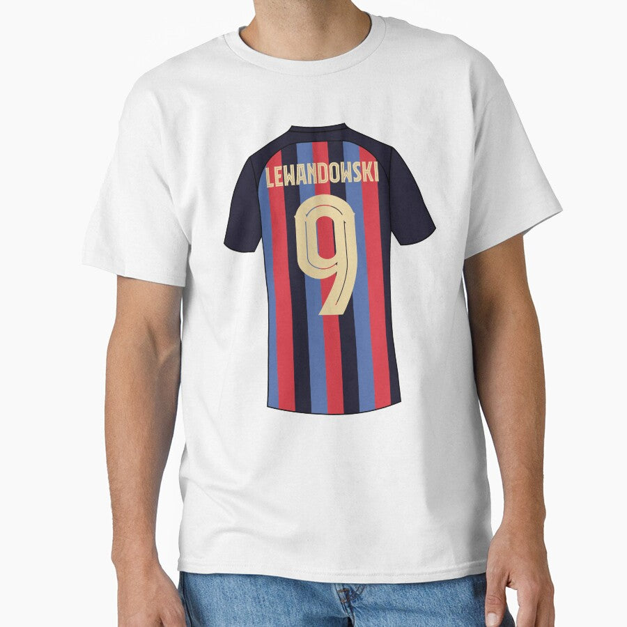 Robert Lewandowski barcelona football jersey number 9 by Justtrendytees