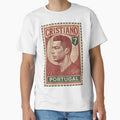 Vintage Portuguese Football Legend No.7 Poster, sticker – Retro Soccer Icon Art for Fans of Manchester, Madrid & Juventus by PharaonicArtist