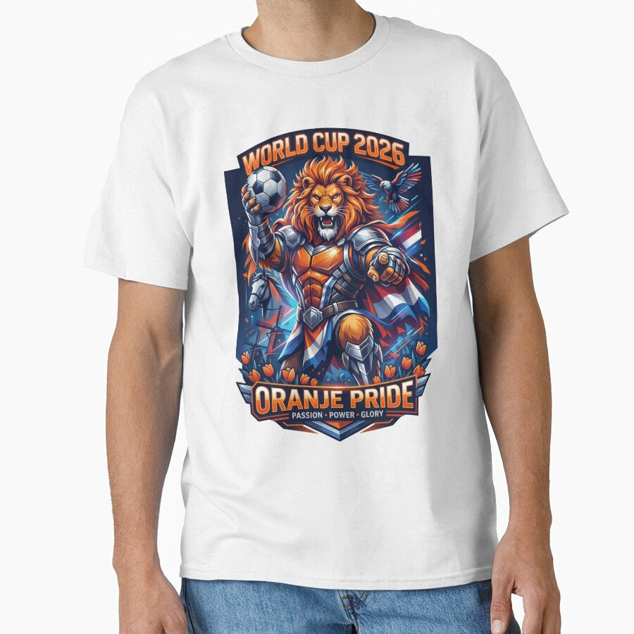 Oranje Pride Lion Football Art by Retro Arabica