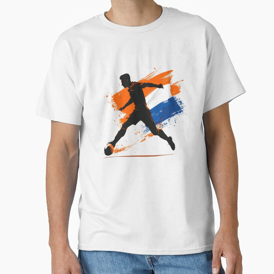 Netherlands Soccer Player Art — Holland Football Flag Action Fan Print by icemanphotos