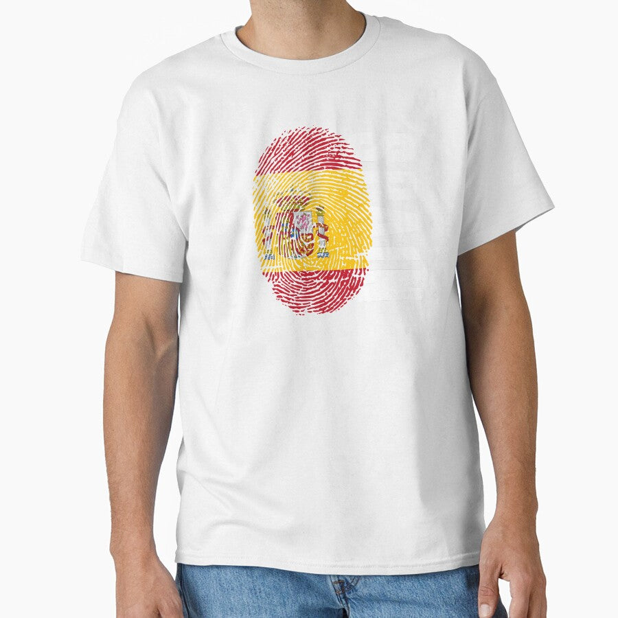 Spain Flag Fingerprint DNA Spanish by PartyShirts1