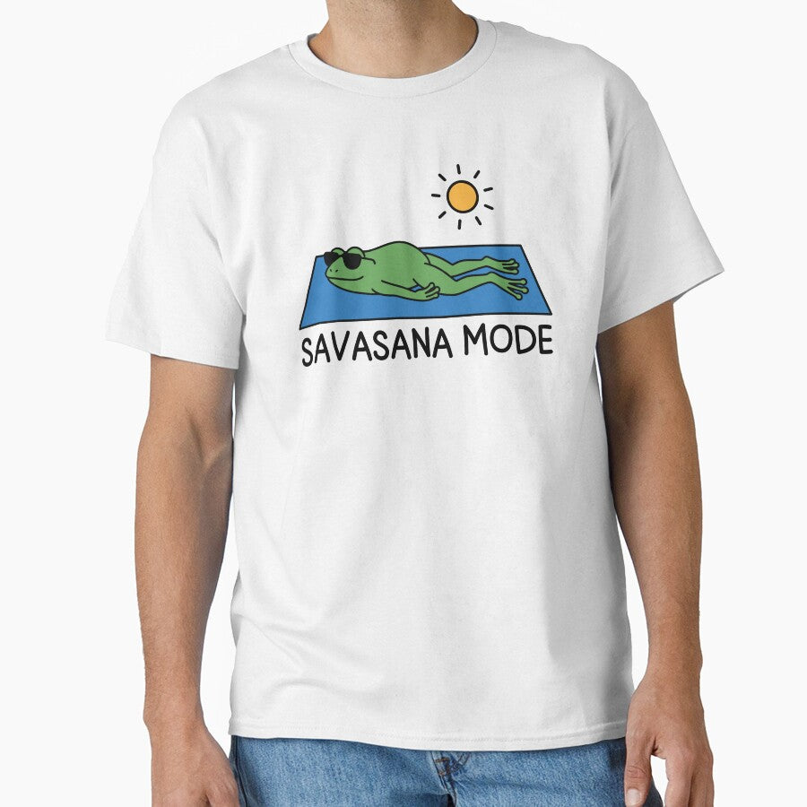 Savasana Mode Funny Yoga and Pilates Frog Relaxation Day - International Yoga Day by gunaone-design