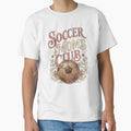 Soccer Moms Club Vintage Floral Design | Trendy Neutral Sports Mom Shirt by Anastasiia Yurevych