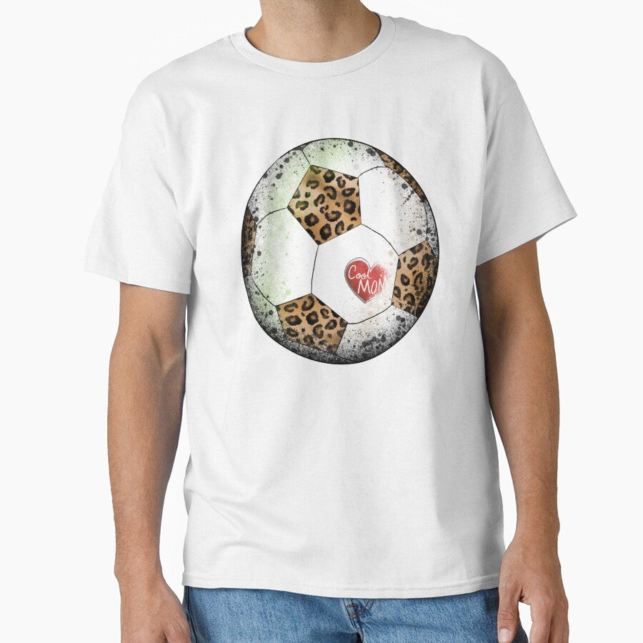 Cool Mom Soccer Ball - Leopard Print Mom Heart Illustration by TheArtOfTreble