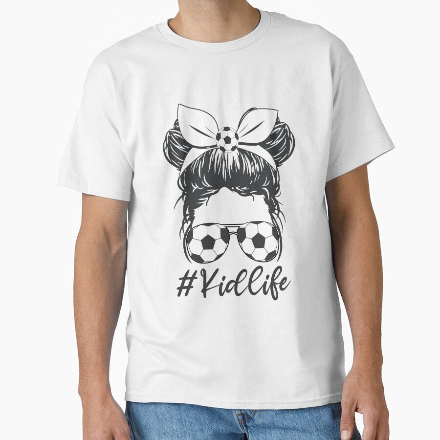 Soccer Kid Life Messy Bun Skull with Sunglasses Funny Soccer Lover Girls and Kids by clothesy7