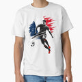 Football Soccer France French Flag Banner Player Silhouette by Infinitee8hirts