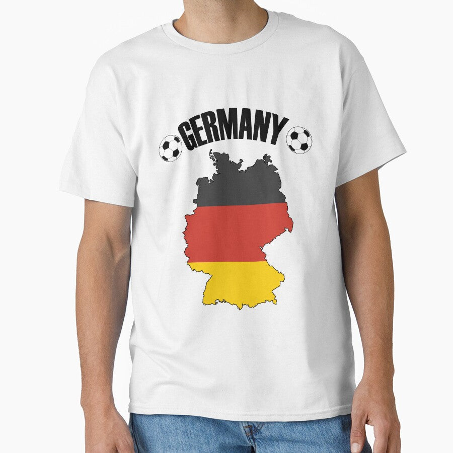 Germany Football Map - German Flag Soccer Balls by TravelScientist