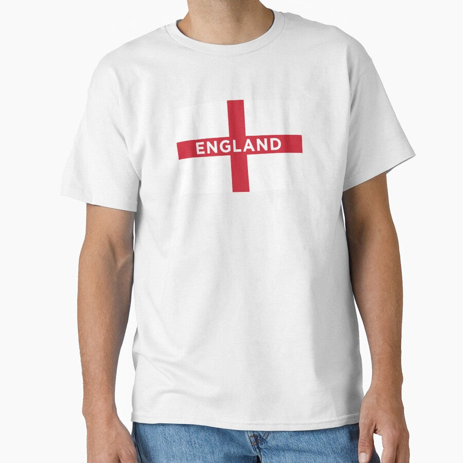 England Flag With Text (On Red) by STUDIO-72