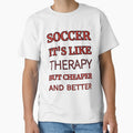 Soccer It'S Like Therapy But Cheaper And Better Red Rhinestone by TheIconSmith