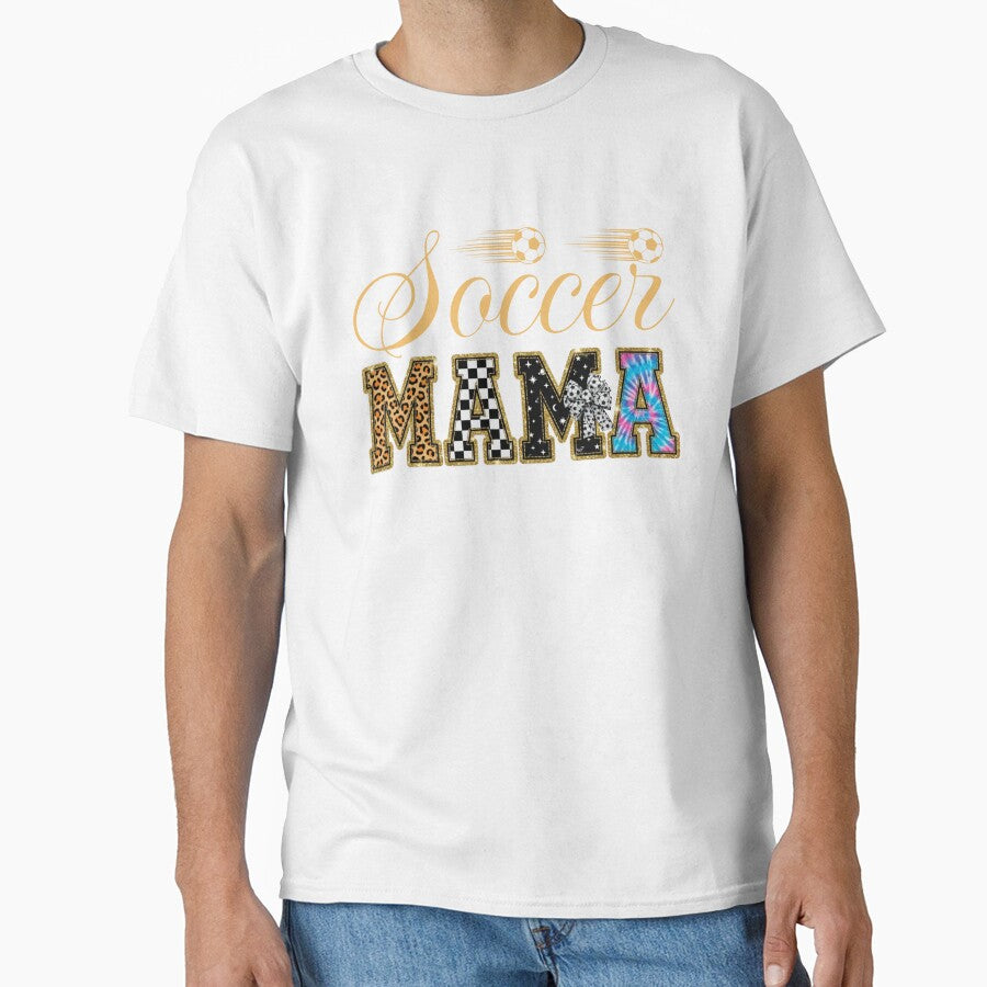 Soccer Mama Leopard Tie Dye Checkered Glitter Sports Mom by Abaseen