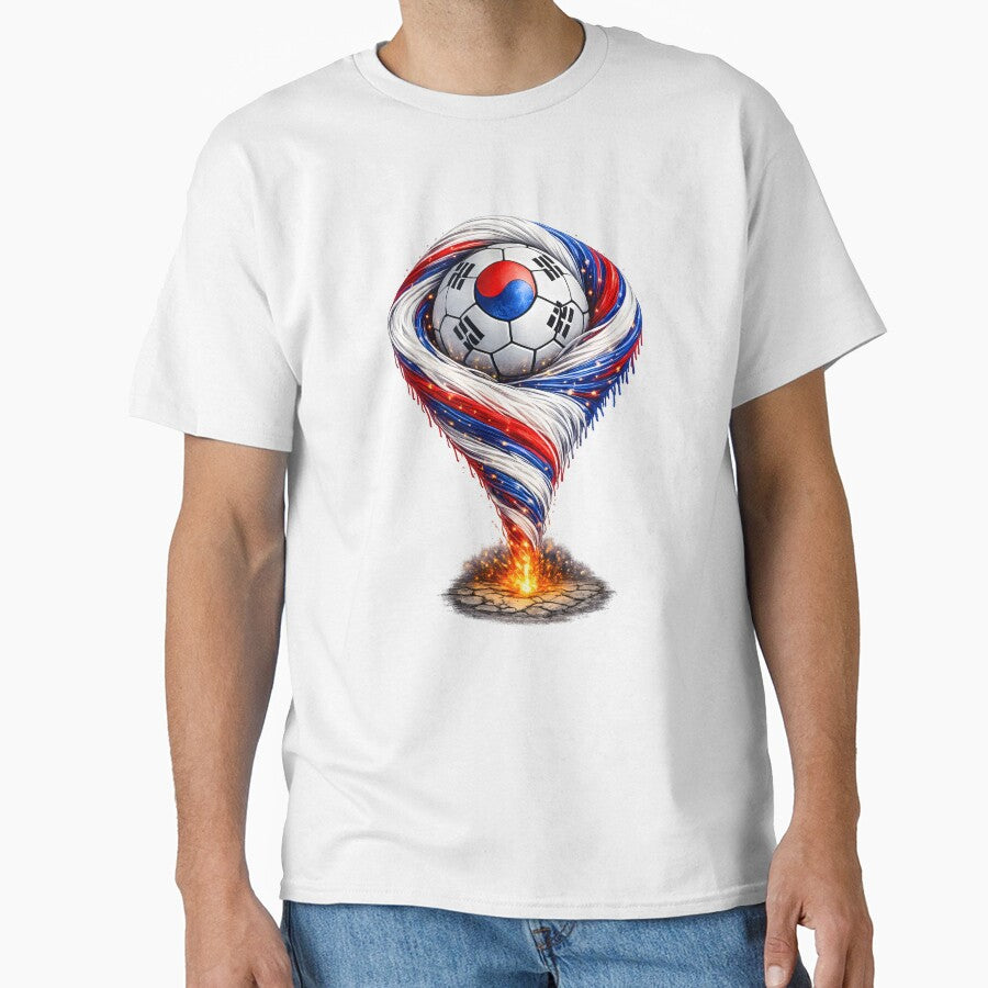 South Korea Football Tornado - Red Blue Vortex Art by FunToTheFullest