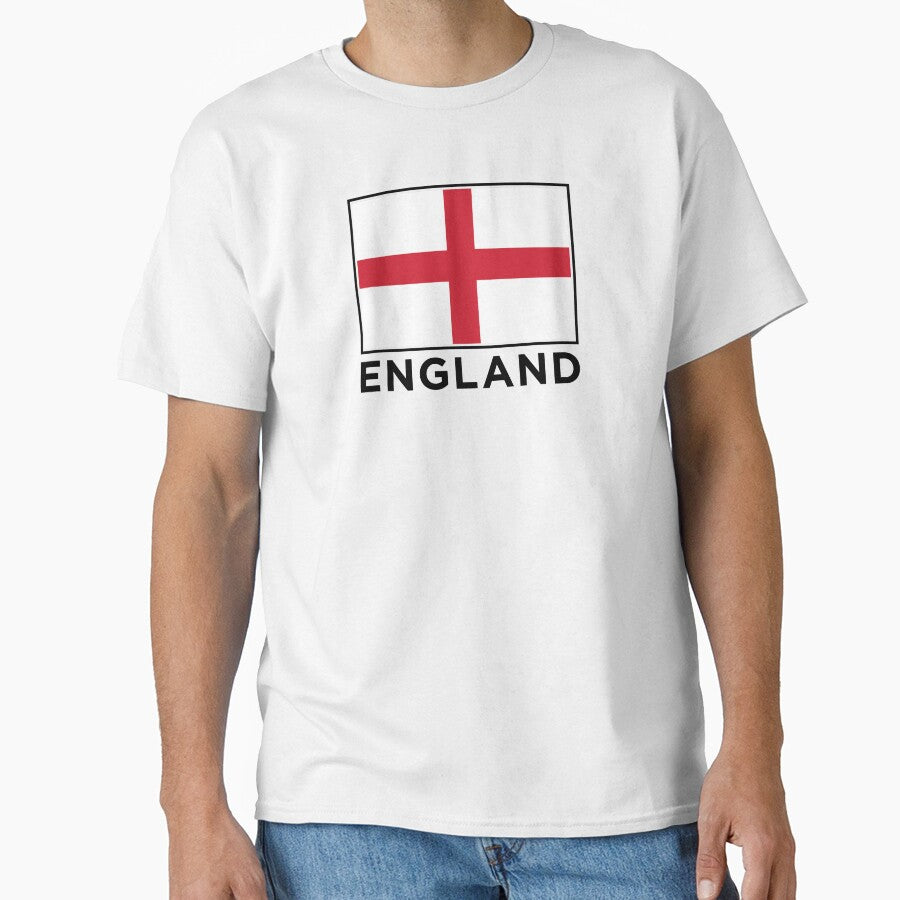 England Flag (Text Under on White) by STUDIO-72