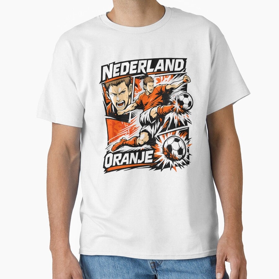 Netherlands Soccer Manga Shirt – Oranjie Football Graphic – Dutch Football Fan Art by JonelCrafts